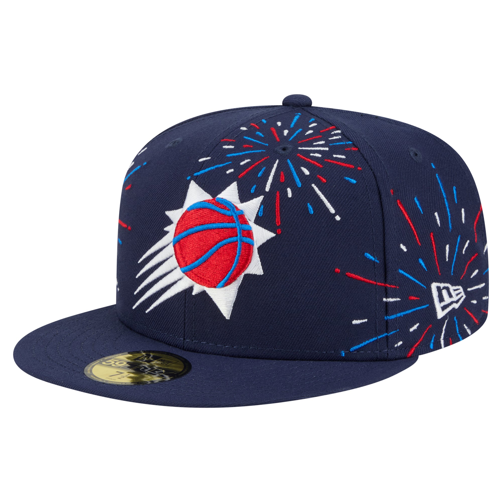 Men's New Era Navy Phoenix Suns Americana Fireworks 59FIFTY Fitted Hat